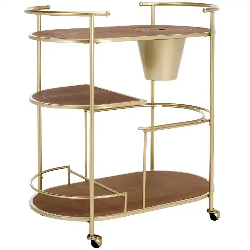 Servierwagen Eisen 2-stöckig mit Flaschenkühler 87 cm