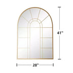Doppelter Eisenbogen Goldgitter Wandspiegel 41.3''x27.6''