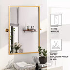 Eisen Rechteckiger Drehspiegel Gold 96 x 66 cm