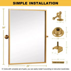 Eisen Rechteckiger Drehspiegel Gold 96 x 66 cm