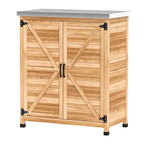 Tannenhölzernes Outdoor-Aufbewahrungsschrank mit Metallplatte 92 cm