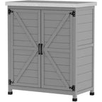 Tannenhölzernes Outdoor-Aufbewahrungsschrank mit Metallplatte 92 cm