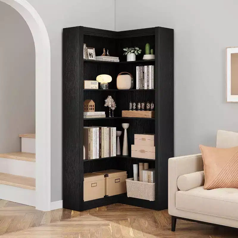 MDF L-förmiges Eckregal 5-stöckig 182 cm