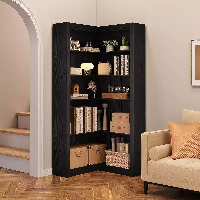MDF L-förmiges Eckregal 5-stöckig 182 cm